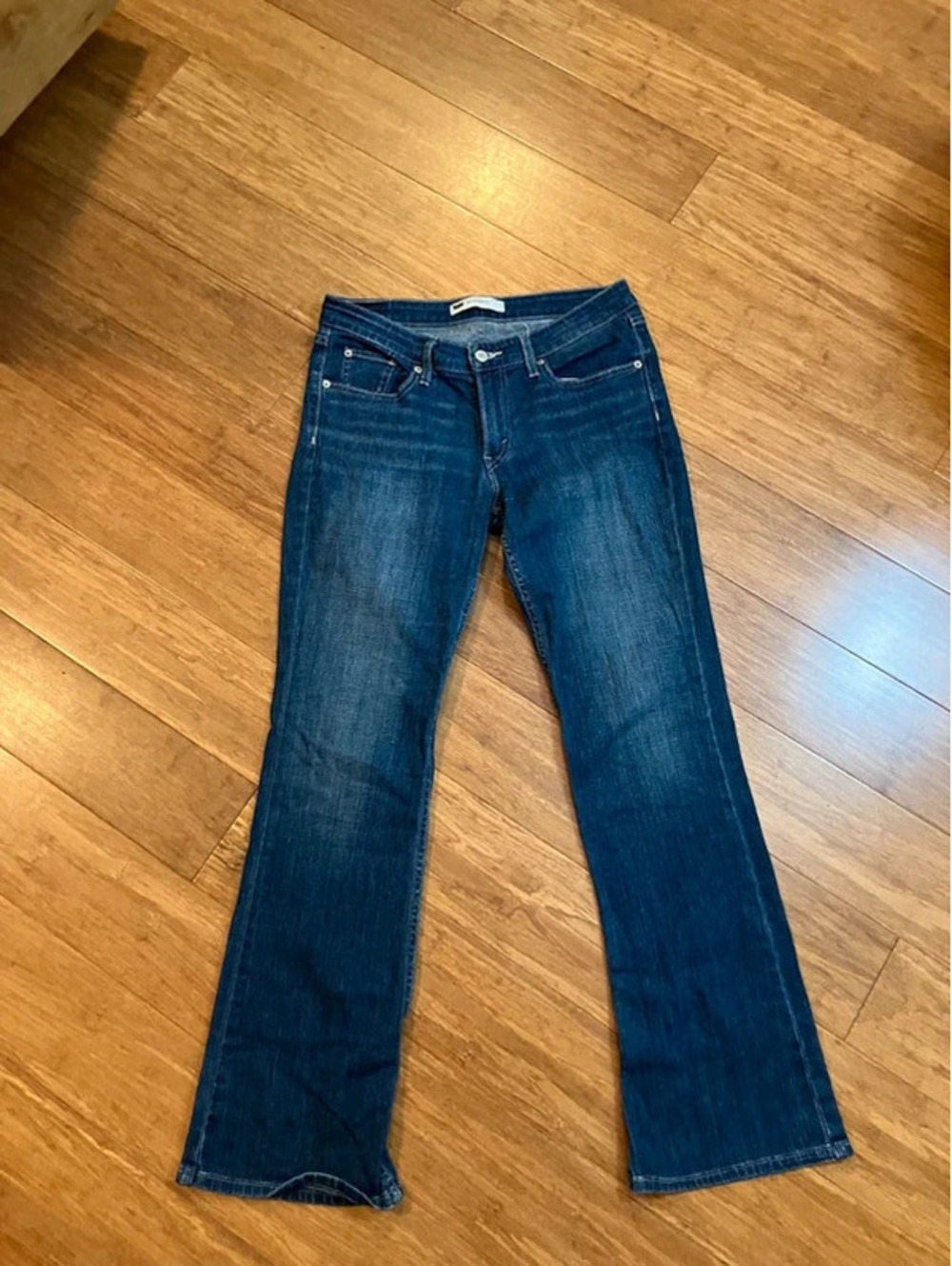 Levis 518 Superlow Boot Cut Jeans Dark Wash Low Rise Womens Approx 6 Bootcut